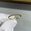 Anillos de banda Vintage marca Van Perlee diseñador tres colores cadena de cuentas de cobre anillo de boda con encanto para novias con caja de regalo de fiesta