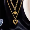 Ailes d'ange coeur pendentif colliers pour dames filles Double couches amour collier femmes polyvalent pull chaîne bijoux en gros YMN044