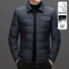 Men's Down Parkas 2023 High-end Fashion Shirt Collar 90 White Duck Business Casual Cold Warm Coat Winter New Light and Jacket 231005