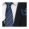 Cravates d'arc de grande qualité Drop Cadeau d'anniversaire Cravate Hanky Cufflink Set Cravate Hombre Géométrique Violet Vêtements formels Bureau