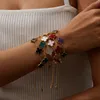 Bracelets de créateurs de mode pour femmes, élégants, trèfle à quatre feuilles, médaillon, bracelets à breloques de haute qualité, chaînes ras du cou, bijoux plaqués or 18 carats, cadeau pour filles, sans boîte E