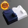 Women's Thermal Underwear 2pcs Men's Thermal Underwear Warm Plus Velvet Thickened Slim O-neck T-shirt Winter Cold-proof Warm Bottoming Shirt Inner Top 5XLL231005