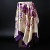 Scarves Fashion Hijab Scarf For Women Silk Satin Print Kerchief Head Scarfs Female 90cm*90cm Square Shawls Wraps Neck Scarves For Ladies 231005