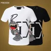 PP Fashion Men's Designer Slim Fit T-shirt Summer Rhinestone Kort ärm Runda nackskjorta Tee Skulls Print Tops Streetwear C226I