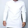 Afrikanische Modehemden für Männer, langärmelig, Dashiki, O-Ausschnitt, weiß, solide Oberteile, weiche, maßgeschneiderte afrikanische Kleidung2733