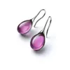 Boucles d'oreilles à breloques en cristal pour femmes, bijoux tendance, incrustation de couleur or, pierre naturelle, crochet, bijoux de fiançailles, de mariage, 231005