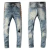 New Style Fashion Mens Straight Slim Fit Biker Jeans Pants Distressed Skinny Ripped Destroyed Denim Jeans Washed Hiphop Trousers 11981