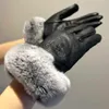 designer girl Five Fingers Gloves goatskin Gloves for women Velvet lining Warm Mittens Winter Gift Including brand box