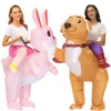 Costumi mascotte Animale cartone animato Coniglio rosa Golden Retriever Costume Iatable Pasqua Halloween Festival Festa Costume spettacolo teatrale