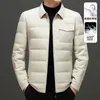 Men's Down Parkas 2023 High-end Fashion Shirt Collar 90 White Duck Business Casual Cold Warm Coat Winter New Light and Jacket 231005