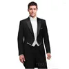 Men's Suits Italian Tailcoat Design Men For Wedding Prom (Jacket Pants Vest) Elgant Terno Suit Set Groomsmen Groom Tuxedos