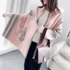 Fashion Striped Shawl Women's Summer Coat High End Cashmere Office Air Conditioned Room Blanket Thickened Keeping Warm Dual Purpose Scarfs