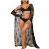 Frauen Dessous Strickjacke Shirt Top Strand Cape Bikini Cover Up Spitze Kimono Sexy Perspektive Einteilige Pyjamas Robe2532