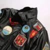 Men S Leather Faux Bomber G1 Flight Layer Cowhide Real Jacket 100 High Quality Man äkta Lapel Leisure 231005