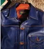 Männer Leder Faux 2023 Marke Qualität Mantel Vintage Stil Klassische Casual Natürliche Kalbsleder Jacke Indigo Kleidung Wildleder 231005