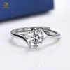 Rts Prezzo all'ingrosso Gioielli 1 carati 6.5mm Vvs Moissanite Anello di fidanzamento Matrimonio Donna Anelli di diamanti Gioielli Donna per regalo