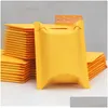 Sacs d'emballage en gros 50pcs 20 tailles Bubble Mailer auto-adhésif adhésif épaissir les enveloppes de papier kraft jaune avec1 livraison directe Offi Ottgq