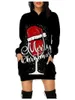 Mulheres Hoodies Moletons Desenhos Animados Papai Noel Imprimir Mulheres Hoodie Inverno Bonito Tops Oversized Feminino Natal Com Capuz Moletom Moda Pulôver 230928