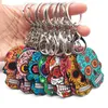 Keychains Skull Keychain Calavera Mexican Cute Sweet Sugar Big Lobster Key Chain Keyring Halloween Acrylic Ring Bag Charms301K