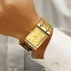 Relogio Maschulino Wwoor Gold Watch Men Square Mens Watches Top Marn