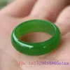 Bröllopsringar naturliga grönt Hetian Jade Ring Chinese Jasper Amulet Fashion Charm smycken hand snidade hantverk gåvor för kvinnor män 231005