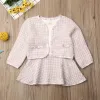 cute baby girl clothes for qulity material designer two pieces dress and jacket coat beatufil trendy toddler girls suit outfit