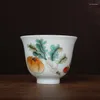 Tazze Tazza da tè cinese Famille Rose in porcellana con motivo vegetale 2,64 POLLICI