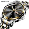 BELUSHI Top marque montre hommes en acier inoxydable affaires Date horloge étanche lumineux es hommes de luxe Sport Quartz poignet 2201172632