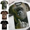 Men's T-Shirts Fashion 2021 Summer Men 3D Printed Animal Monkey T-shirt Short Sleeve Funny Design Casual Tops Tees Graphic256j