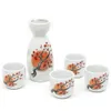 Heupflessen Japanse Sake Set met vier kopjes Handgeschilderde saffloer Porseleinstijl Aardewerk Traditionele keramische ambachten Wijnbekerpot 230928
