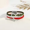 Bracelets de charme ALLYES Rétro Creux Métal Amour Coeur Wrap Bracelet Pour Femmes De Noël Triple Couche En Cuir Bracelets Cadeaux De Fête