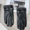 Gants de créateur pour hommes, gants de cyclisme d'hiver, mode lettre en cuir, gants chauds pour hommes, doublure en peluche, cadeau de noël