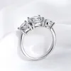 Wedding Rings Smyoue White Gold 42CT Ring for Women Sparkling Lab Grown Diamond Band S925 Solid Silver Jewelry Wholesale 230928