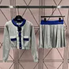 Jupe pour femmes couleur assortie dentelle Design pull haut tricoté demi-jupe mode deux pièces 3 couleurs costume