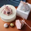 Present Wrap 10st Cone Pyramid Style Candy Box Packaging Paper Chocolate Boxes Wedding Favors Baby Shower Party Supplies With Rand