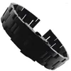 Watch Bands Accessories Three-bead Solid Stainless Steel Strap Double Insurance Buckle Men's 20 22 24 26 28mm