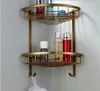 Bathroom Shelves wholesale and retail Wall Mounted Antique Brass Bathroom Corner Shelf Bathroom Shampoo Shelf Bath Shower Shelf Soap Holder 230926