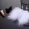 Fascino lungo nappa di cristallo ciondola orecchini pendenti gioielli per le donne orecchini di peluche di piume autentiche bohemien gioielli da sposa 231005