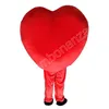 2024 Red Heart Love Mascot Costume Halloween Cartoon Charact Outfit Suit Suit Cass Outdoor Party Strój unisex promocyjne Ubrania reklamowe