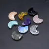 Pendant Necklaces 5 Pcs Moon Shape Faceted Random Healing Crystal Stone Pendants Agate Charms For Making Jewelry Necklace Gift