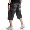 Men's Jeans Summer Loose Wide Leg Men Short Hip-Hop Male Skateboard Swag Baggy Capri Pants Black Denim Shorts Big Size 30-46300o