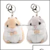 Sieraden sleutelhangers schattig zacht pluche cartoon dier sleutelhanger kleine hamster speelgoedpop sleutelhanger gevuld muis hanger ketting dames tasbedels Dhlde