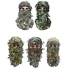 Beanie Skull Caps CamouflageHat Ghillie Trash Suits Balaclava Hat Leafy for Outdoor Activities 231005