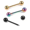 Tongringen 10 stks/partij Tongpiercing 316L Chirurgisch staal Industriële Barbell Lip Stud Bar Tragus Kraakbeen Oorbel Lichaamssieraden Drop Dhyok