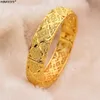 Bangle Luxury Gold Color Bangles For Women Men Girls Ethiopian African Dubai Wedding Bracelet Party Gifts 231005