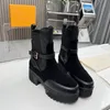 Designer-Absatzstiefel Damen Stiefeletten Leder Winter Luis Fashion Boot Martin Plateau Letter Woman Vuttonity gfhdfg