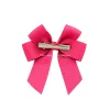 Handgjorda baby sexörörband Polyester Ribbed Ribbon Bow Hair Clip Hair Accessories