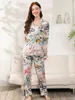 Women's Sleep Lounge Kvinnor Plus Size S -3XL NYA 100% VISCOSE PAJAMAS SET LÅNG -SLEEVED TROUSERS LAMMA PAJAMAS SUT Nattkläder kostym Sleepwear Pijamal231005