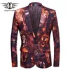 Plyesxale Brand Men Blazer Jacket Slim Fit 3D Tiger Lion Mens Printed Blazer New Designs Men's Blazers Stage Costume Homme Q4229t