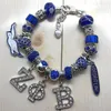 Charme Armbänder Mode DIY Kristall Große Loch Perlen ZPB Armreif Griechischen Buchstaben Gesellschaft ZETA PHI BETA Sorority Schmuck Armband